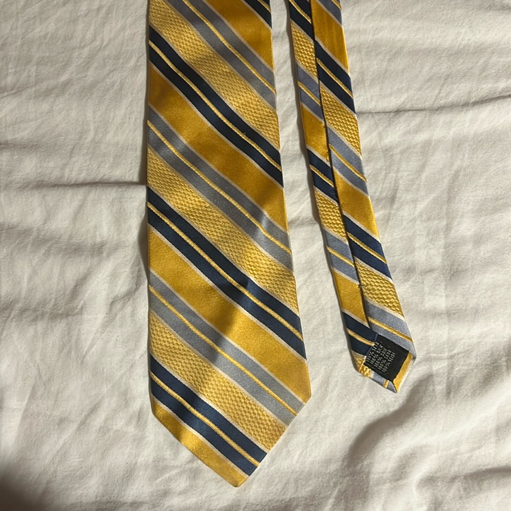 Yellow And Blue Silk Tie